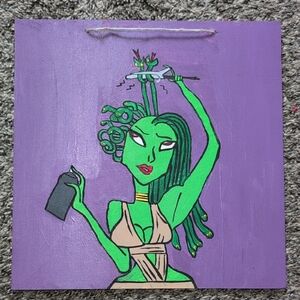 Green and Purple Medusa Art Print